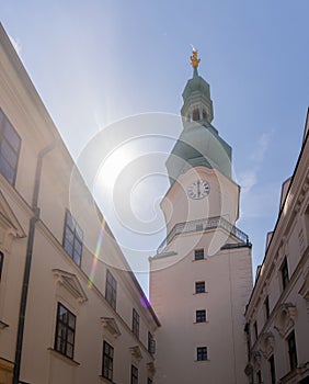 MichalskÃ¡ brÃ¡na (Slovak: Michalska brana) the only preserved city gate in Bratislava, Old Town, Slovakia