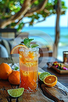 Michelada at a beachfront Mexican cantina