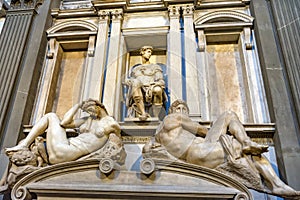 Michelangelo Statues Chapel San Lorenzo Medici Church Florence Italy