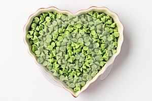 Mint Chocolate Chips in a Heart Shape