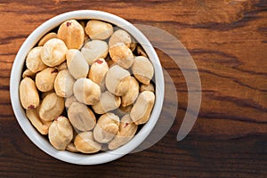 Roasted Unsalted Peanuts in a Bowl