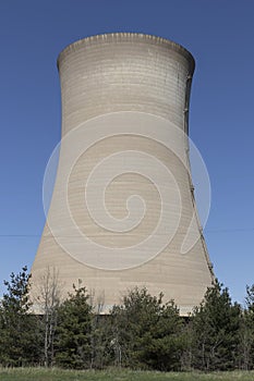 Michigan City Generating Station cooling tower. The power plant is coal and natural gas-fired and operated by NIPSCO