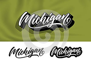 Michigan hand lettering design