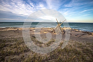 Michigan Lake Superior Beach Background