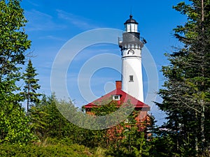 Michigan lighthouse au sable lighthouse lighthouse with blue sky