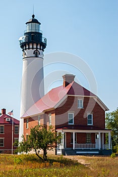 Michigan lighthouse au sable lighthouse lighthouse with blue sky