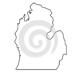 Michigan map outline vector illustartion