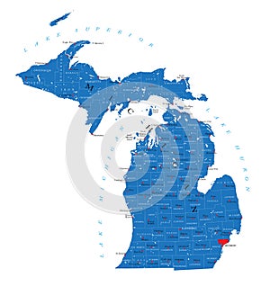 Michigan state political map