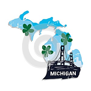 Michigan state. Vector illustration decorative design