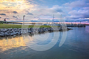 Michigan Summer Sunset Sailing Background