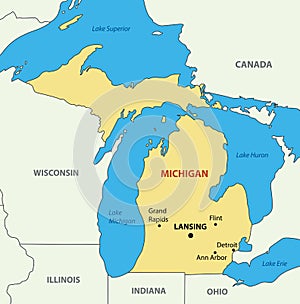 Michigan - vector map