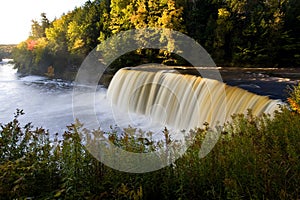 Michigan Waterfall In Autumn