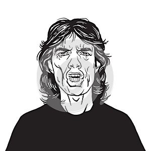 Jagger Vector Portrait Drawing