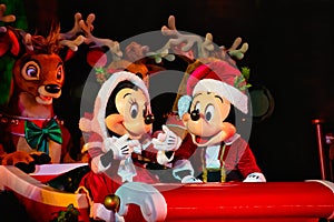 Mickey and Minnie Mouse as Mr and Mrs Claus