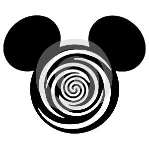 Mickey Mouse head  EPS black silhouette cutting file