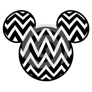 Mickey Mouse head vector image black and white cutting file