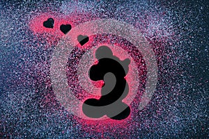 Mickey mouse icon chalkboard heart symbol