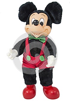 Mickey mouse walt disney figurine isolated white background