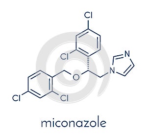 Miconazole antifungal drug molecule. Imidazole class antimycotic, used in treatment of athlete`s foot, ringworm, yeast infections photo