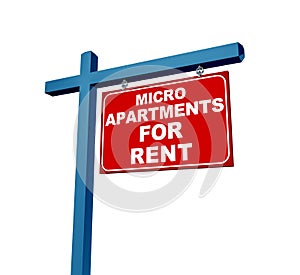 Micro Apartments For Rent sign