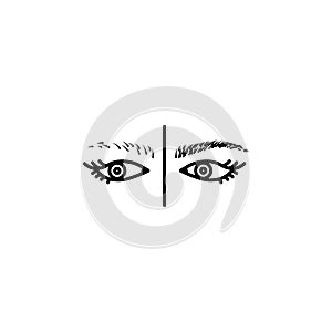 micro blading, eyes, result icon. Element of anti aging outline icon for mobile concept and web apps. Thin line micro blading,