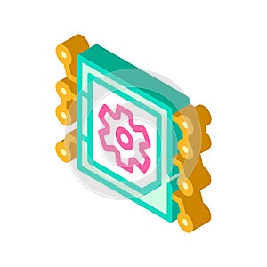Micro chip isometric icon vector illustration sign
