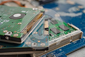 Micro circuit main board computer electronic technology, hardware, upgrade, cleaning concept