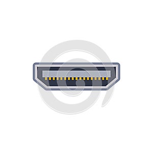 Micro HDMI pc universal connector icon. Vector graphic illustration of Port in flat style.