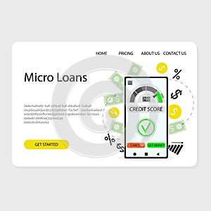 Micro loan financial bank sevice landing page