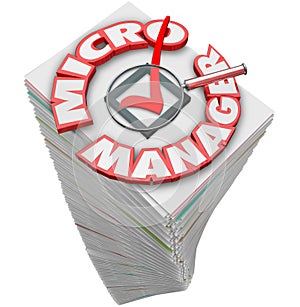 Micro Manager 3d Words Paperwork Stack Pile