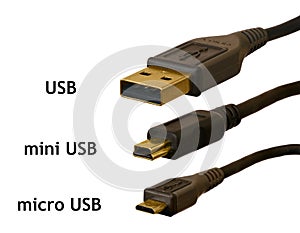 Micro, mini and standard USB plugs compared