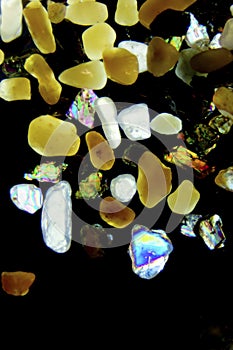 Micro photography of sand grains
