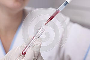 Micro pipette with blood