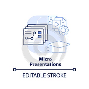 Micro presentations light blue concept icon