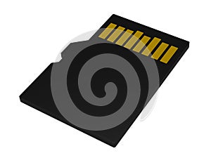 Micro SD card 3d rendering