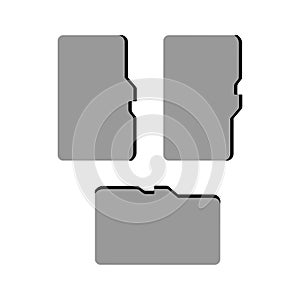 Micro sd card vector icon. Digital memory storage card
