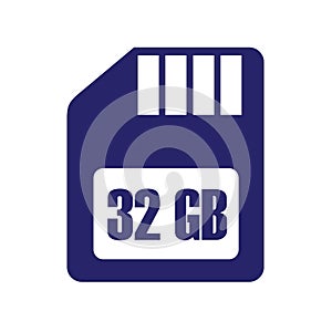 Micro SD 32 GB Simpel Logo Icon Vector Ilustration photo