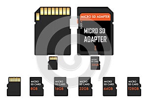 Micro SD memory card and adapter