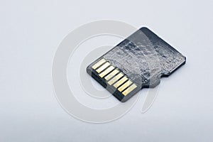 Micro SD Memory Card Isolated on White Background