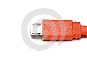 Micro USB cable connector on white background