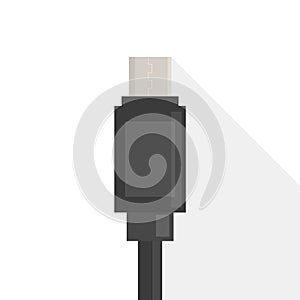 Micro USB cable vector isolated. Computer device, connection