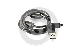 Micro usb cable on white background