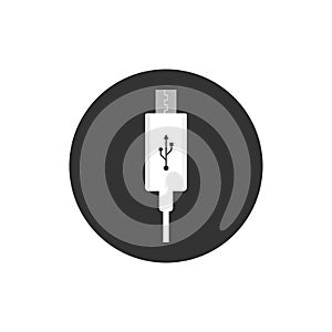 Micro USB cables. Vector illustration, flat design