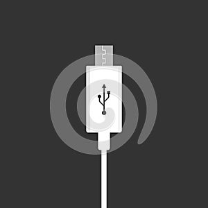 Micro USB cables. Vector illustration, flat design