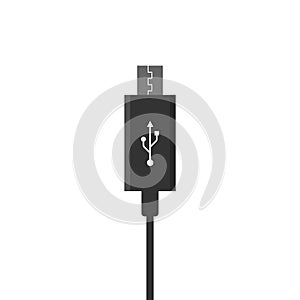 Micro USB cables. Vector illustration, flat design