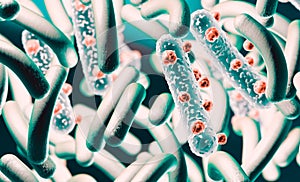 Microbacteria and bacterial organisms.biology and science background