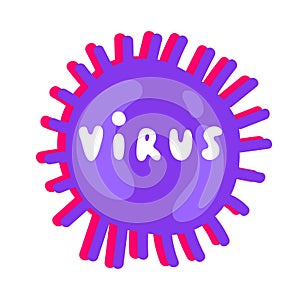 Microbe, bacterium icon isolated on white. Corona Virus. Virion of Coronavirus. 2019-nCoV. The virus that caused epidemic of