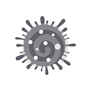 Microbe, bacterium icon, virus flat illustration isolated on white