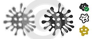 Microbe Halftone and Solid Icon