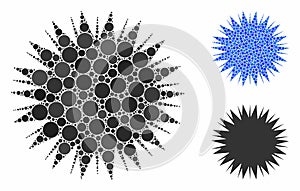 Microbe Spore Composition Icon of Spheric Items